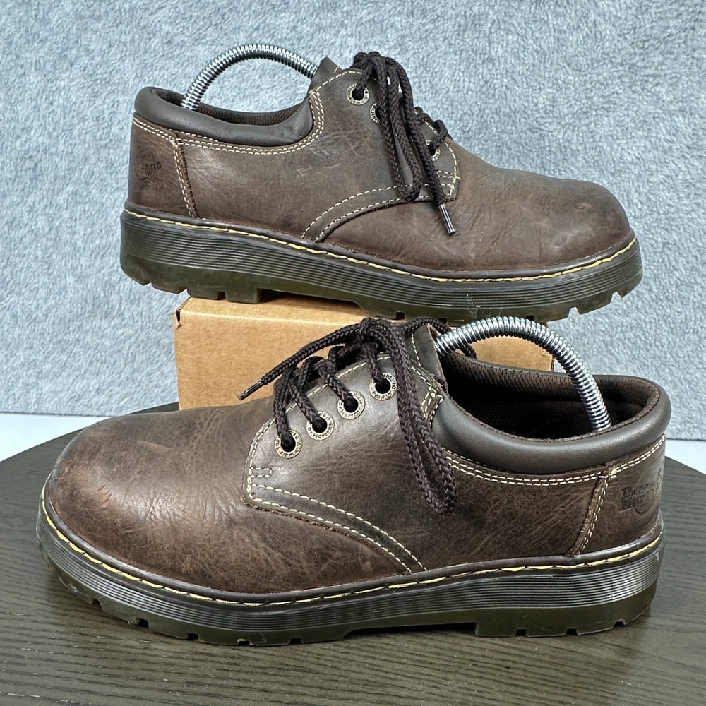 Dr. Martens Steel Toe Brown Leather Work Shoes Mens Size 11M Dark Brown Leather